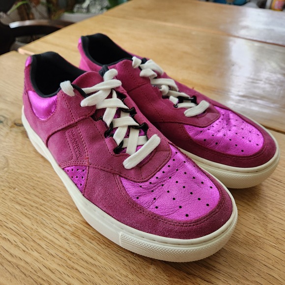 SAS Highstreet XLTD Pink Suede Leather Metallic Accent Sneakers Size 8.5 - Picture 1 of 8